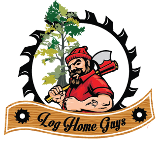 Log Home Guys logo with lumberjack graphic